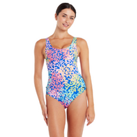 Zoggs Sea Change Silver Lined Scoopback Swimsuit, Women's Swimwear 