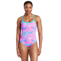Zoggs Sirene Sparkle Silver Lined Scoopback Swimsuit, Women's Swimwear