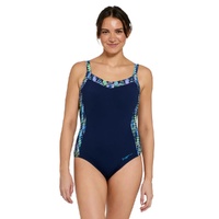 Zoggs Women's Circus Ankor Clipback Swimsuit - Navy/Multi, Women's Swimwear