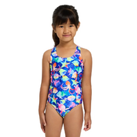 Zoggs Toddler Girls Bubble Actionback One Piece Swimwear , Girls Swimsuit