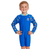 Zoggs Toddler Boys Hippo Long Sleeve All In One, Toddler Boys Swimsuit