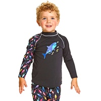 Zoggs Toddler Boys Shark Alert Long Sleeve Sun Top, Toddler Boys Swimsuit Rashie