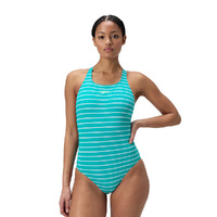 Speedo Women's Endurance+ Printed Medalist One Piece Swimsuit - Turquoise Gem, Women's Swimwear