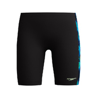 Speedo Boys Allover Print Panel Jammer - Anthracite/Pale Clover, Boys Speedo Swimwear