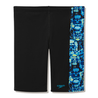 Speedo Boys Allover Print Panel Jammer , Boys Speedo - Anthracite/Hyperteal