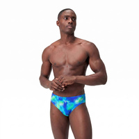 Speedo Men's Print 7cm Brief Swimwear - Black/Green