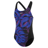 Speedo Women's Allover Digital Recordbreaker One Piece Swimsuit, Lana Leaf - Cobalt Pop
