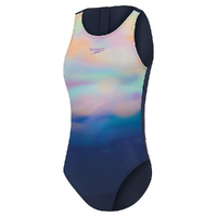 Speedo Girls Placement Hydrasuit One Piece Swimwear - Peacoat