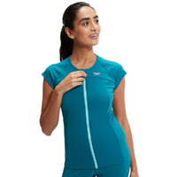 Speedo Women's Cap Sleeve Sun Top - Peacock, Women's Rashie