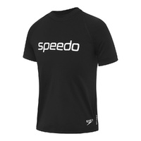 Speedo Boys Logo Short Sleeve Rashie - Black - Sun Top