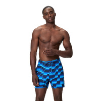 Speedo Men's Print Redondo Edge Volley 16" Watershort, Peacoat/Perwinkle - Men's Sports Short, Men's Swim Short