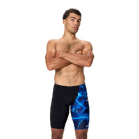 Speedo Men's Print Vcut Jammer - Anthracite/Deep Sapphire, Men's Speedo Swimwear