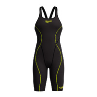 Speedo Fastskin HyperSpark Solid Openback Kneeskin World Aquatics Approved - Black