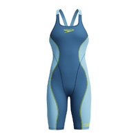 Speedo Fastskin HyperSpark Solid Openback Kneeskin World Aquatics Approved - Night/Sevres Blue