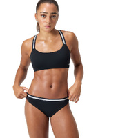 Speedo Women's Performance Two Piece Swimsuit - Black/Silver, Women's Swimwear