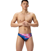 Speedo Men's Printed Brief Swimwear - Electro Static- Flare Pink