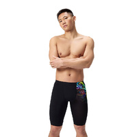 Speedo Boys Placement Printed Jammer - Static Volta-Black, Boys Speedo Swimwear