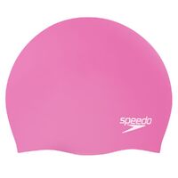 Speedo Long Hair Swim Cap Park Pink, Silicone Swimming Cap