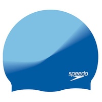 SPEEDO Multi Colour Silicone Swim Cap Ecstatic Neon Blue/Japan Blue, Silicone Swim Cap   