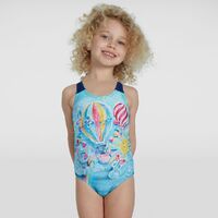 Speedo Toddler Girls Digital Placement Print One Piece Swimwear - Hot Air Balloon