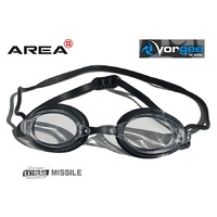 VORGEE MISSILE SWIMMING GOGGLES, CLEAR LENS, BLACK, SWIMMING GOGGLES