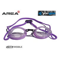 VORGEE MISSILE SWIMMING GOGGLES, CLEAR LENS, PURPLE, SWIMMING GOGGLES