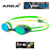 Vorgee Missile Fuze Swimming Goggle, Rainbow Mirrored Green/Yellow, Swimming goggles