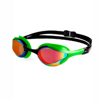 Vorgee Stealth Mkll Competition Swimming Goggles, Mirrored - Green, Racing Goggles