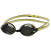 Speedo Opal Goggle Black/ Safety Yellow - Smoked Lens Competition Racing Goggle, Training Goggle