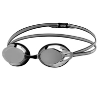 Speedo Opal Mirror Goggle Black/ Silver Competition Racing Goggle, Training Goggle