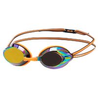 Speedo Opal Goggle True Navy/Orange - Mirror Lens Competition Racing Goggle, Training Goggle