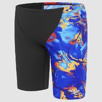 Speedo Boys Vibe Jammer Swimwear - Black/Blue Flame/Papaya Punch/Phoenix Red