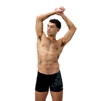 Speedo Men's Hyperboom V-Cut Aquashort Swimwear - Black/Alfalfa Green