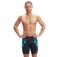 Speedo Men's Digital V-Cut Jammer - Black/Cobalt Pop/Green Glow 