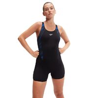 Speedo Women's Hyperboom Splice Legsuit - Black/True Cobalt/Curious Blue, Women's Swimwear
