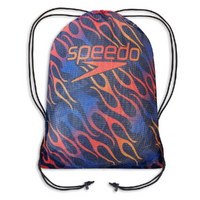 Speedo Mesh Swim Bag - Printed Navy/Flame, Swimming Bag, Mesh Sports Bag, Gym Bag