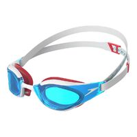 Speedo Fastskin Hyper Elite Swimming Goggles, Flame Red/Bolt/Aqua Blue Racing Goggles