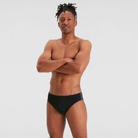 Speedo Men's Boom Logo Splice 7cm Brief Swimwear, Black & Oxid Grey