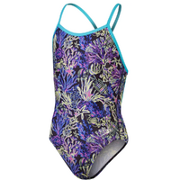 Speedo Girls V-Back One Piece Swimwear - Arctic -Girls Full Piece Swimsuit