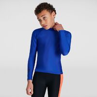 Speedo Long Sleeve Unisex Rashie - Blue Flame & Black Sun Top