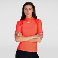 Speedo Women's Short Sleeve Sun Top - Siren Red, Women's Rashie