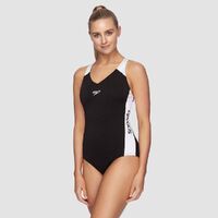 Speedo Women's Splice One Piece Swimsuit - Black/White