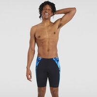 Speedo Men's Eco Endurance+ Splice Jammer Swimwear - Black/Pool/ Blue Flame