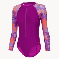 Speedo Girls Long Sleeve One Piece Swimwear - Purple