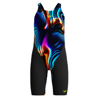 Speedo Junior Girls Fastskin Endurance+ Openback Kneeskin Race Suit - Lava Blur
