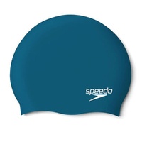 Speedo Plain Moulded Silicone Swim Cap - Dark Teal , Silicon Swimming Cap, Swim Caps