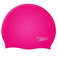 Speedo Plain Moulded Silicone Swim Cap - Pink , Silicon Swimming Cap, Swim Caps