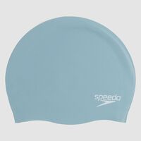Speedo Plain Moulded Silicone Swim Cap - Sage , Silicon Swimming Cap, Swim Caps