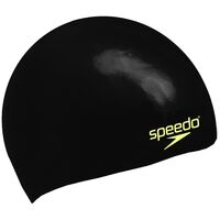 Speedo Junior Long Hair Silicone Swim Cap - Black, Silicon Swimming Cap, Swim Caps