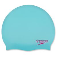 Speedo Junior Plain Moulded  Silicone Swim Cap - Teal & Purple, Silicon Swimming Cap, Swim Caps